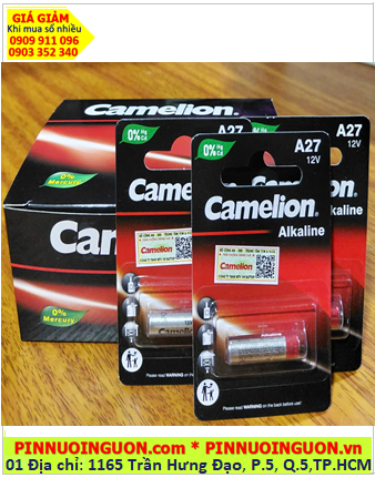 COMBO 01hộp=10vỉ Pin Remote 12v Alkaline Camelion A27-BP1 (Vỉ 1viên), Giá chỉ 159.000 /Hộp